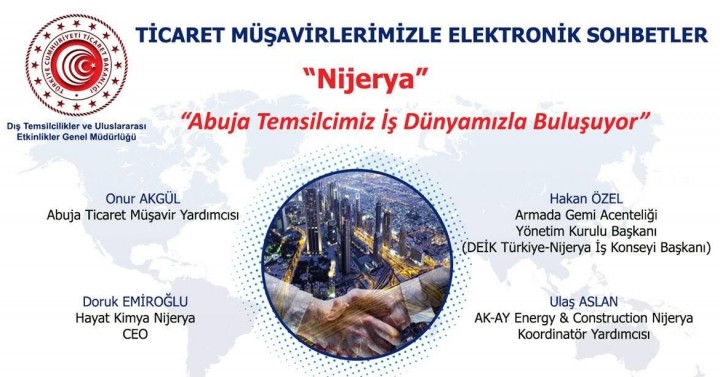 Ticaret Müşavirlerimizle Elektronik Sohbetler - Nijerya, 19 Kasım 2020, 14.30