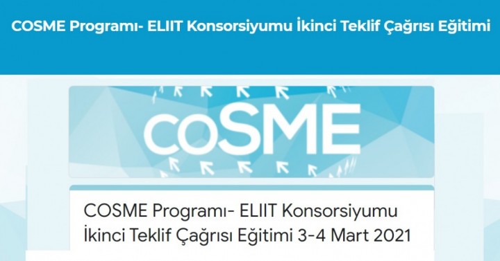COSME Programı ELIIT Projesi İkinci Teklif Çağrısı Eğitimi, 3-4 Mart 2021