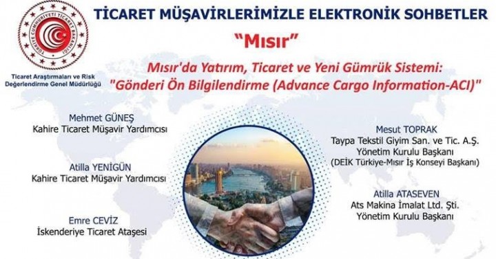 Ticaret Müşavirlerimizle Elektronik Sohbetler - MISIR,  16 Eylül 2021, 14.00